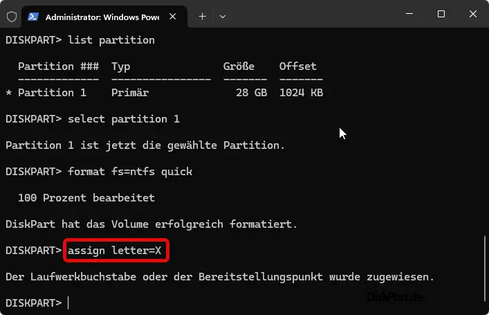 Laufwerksbuchstaben zuweisen