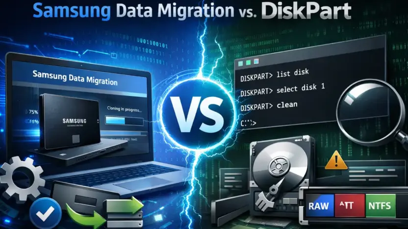 Samsung Data Migration vs. DiskPart