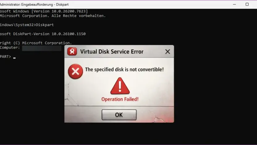 DiskPart Virtual Disk Service Error 9 Lösungen die funktionieren