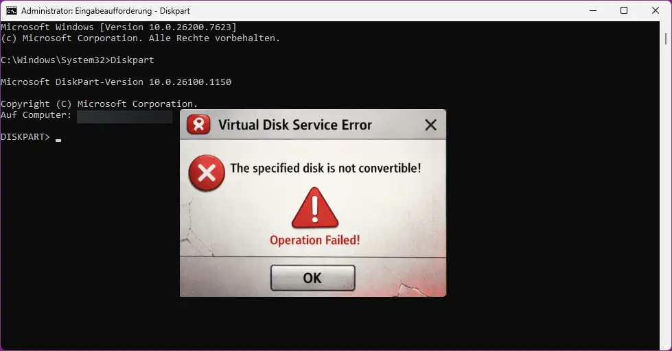 DiskPart Virtual Disk Service Error 9 Lösungen die funktionieren