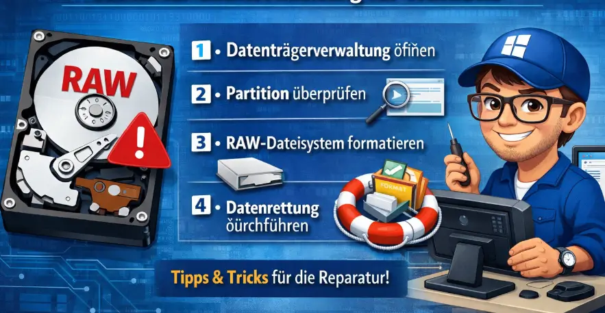 RAW Festplatte reparieren Schritt für Schritt Anleitung für Windows