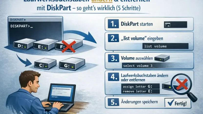 Laufwerksbuchstaben ändern DiskPart