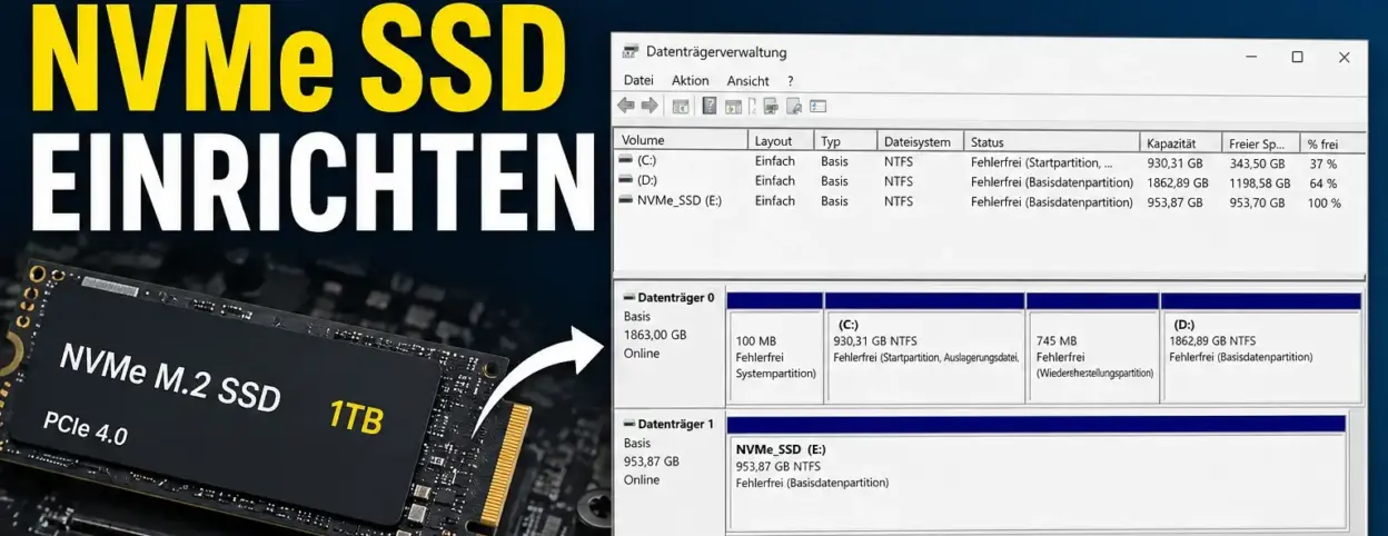 NVMe SSD einrichten – Schritt für Schritt Anleitung