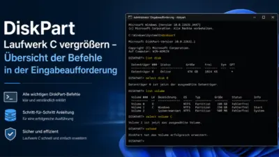 DiskPart Laufwerk C vergrößern