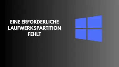 Eine erforderliche Laufwerkspartition fehlt