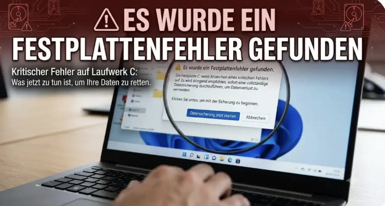 Es wurde ein Festplattenfehler gefunden