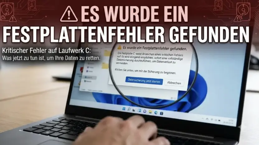 Es wurde ein Festplattenfehler gefunden