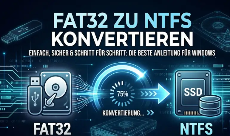FAT32 zu NTFS konvertieren