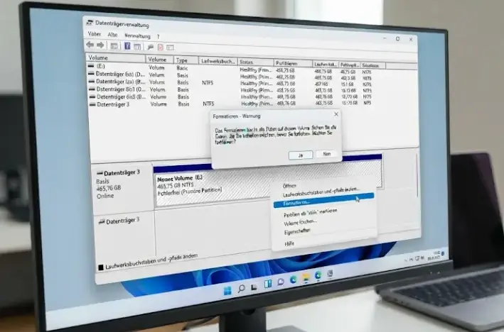 BitLocker Festplatte formatieren ohne Passwort