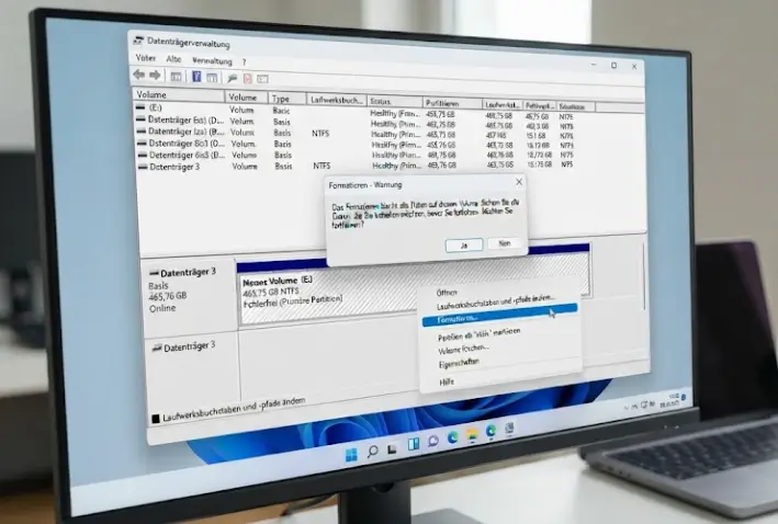 BitLocker Festplatte formatieren ohne Passwort