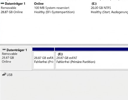 USB-Stick zeigt falsche Größe an: Volle Kapazität mit DiskPart zurückholen 3 DiskPart clean und create partition primary USB Stick zeigt falsche Größe an, volle Kapazität zurück