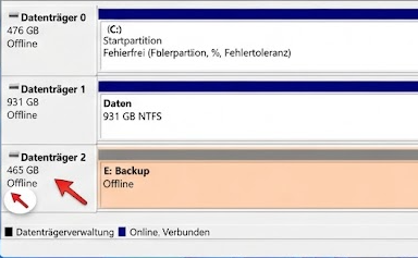 Datenträger ist offline: 5 Ursachen und wie Sie ihn wieder online schalten 2 Datenträger ist offline